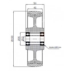 Polyamid-Polyurethanräder Ø 150 mm / Ø 15 mm