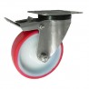 Polyamid-Polyurethanräder Ø 125 mm in kippbaren Gehäusen mit Bremse