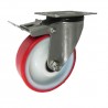 Polyamid-Polyurethanräder Ø 125 mm in kippbaren Gehäusen mit Bremse