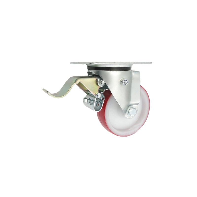 Polyamid-Polyurethanräder Ø 125 mm in kippbaren Gehäusen mit Bremse