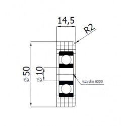 Polyamidrolle Ø 50mm mit Kugellager/R-50-14/10