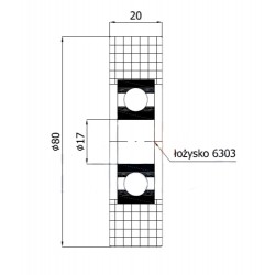 Polyamidrolle Ø 80mm mit Kugellager/R-80-20/17
