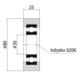 Polyamidrolle Ø 80mm mit Kugellager/R-80-25/30