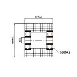 Polyamidrolle Ø 60mm mit Kugellager- R-60-50/10