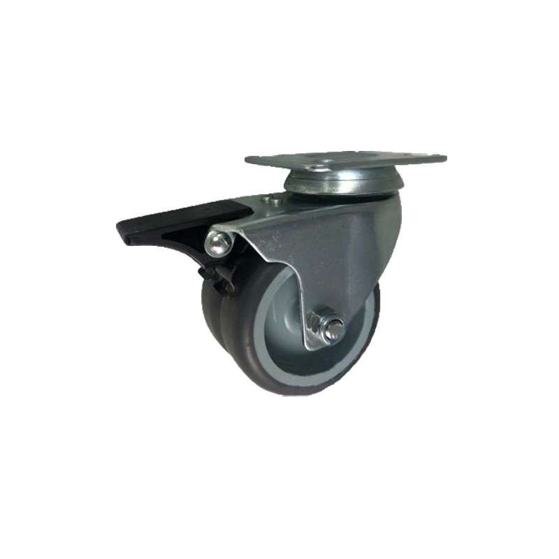 Möbelrad im Gehäusetyp Tandem Ø 75 mm Torsionsrad mit Bremse/M72TH2