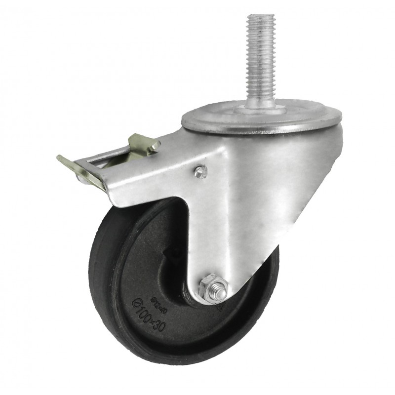 Räder 100mm mit Wärmebeständigkeit bis 250°C In Gehäusen mit Bolzen und Bremse - 16EH*M12