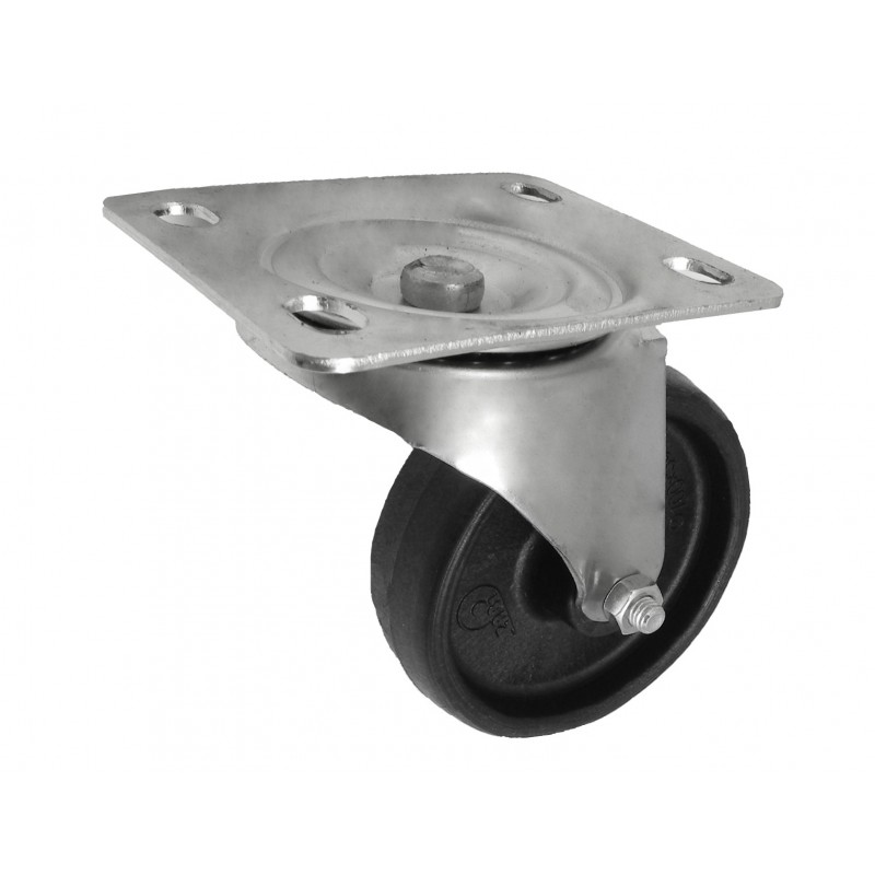 Räder 100mm mit Wärmebeständigkeit bis 250°C im Gehäuse aus rostfreiem Stahl - 12EX