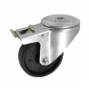 Räder 100mm mit Wärmebeständigkeit bis 250°C im Gehäuse aus rostfreiem Stahl mit Bremse - 17EXH