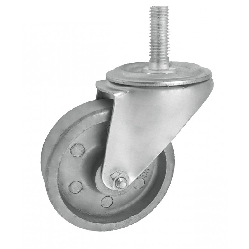 Räder 100 mm mit Wärmebeständigkeit bis 300°C in kippbaren Gehäusen mit Bolzen- A14*M12