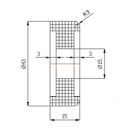Rolle Ø 43/15 mm für Schiebetore