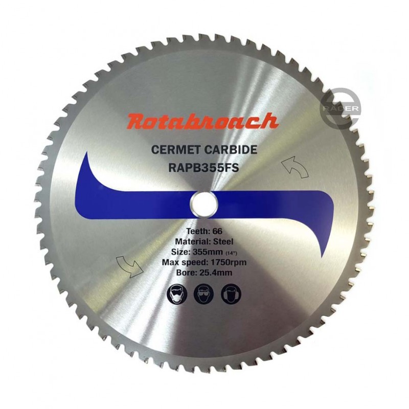 Widia-Säge Kreissägeblatt (Blatt) 355mm zum Schneiden von Stahl, 66 Zähne, CERMET