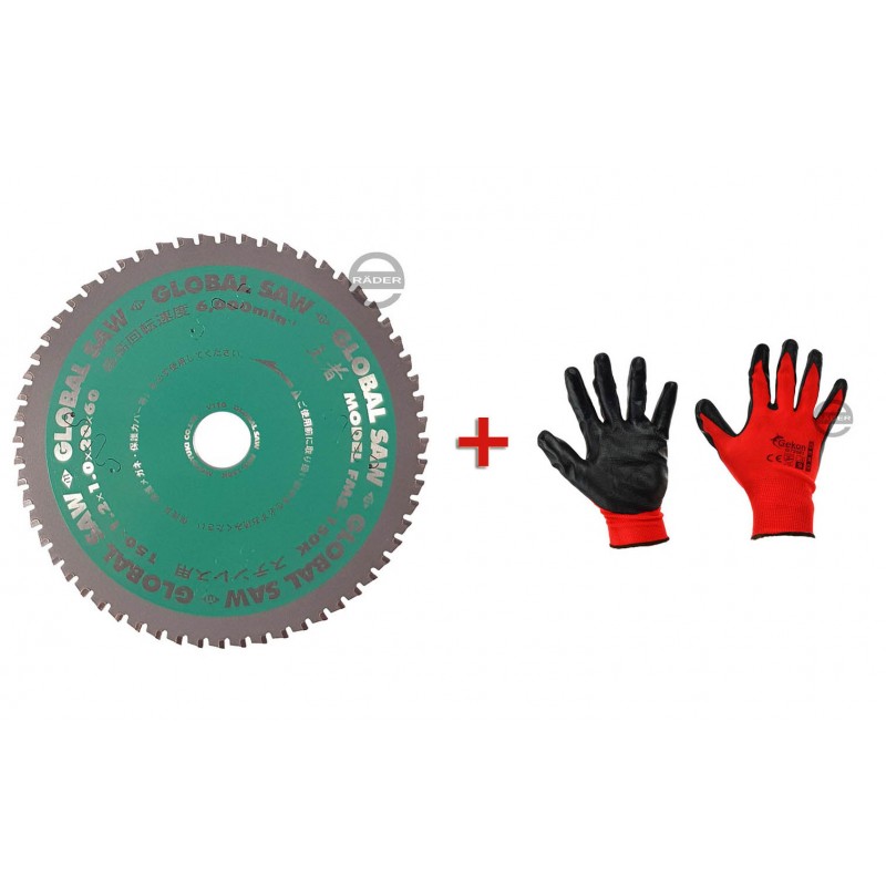 Japanisches Sägeblatt zum Schneiden von Edelstahl  150 x 1.2/1.0 x 20mm / 60 Zahne CERMET / FMS-150K