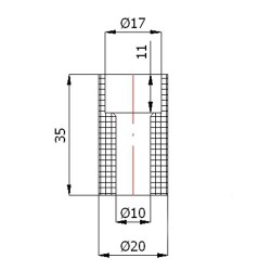 Rolle Ø 20 mm für Schiebetore