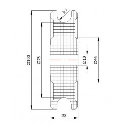 Seilrolle Ø 100mm für Seil 14mm / C100/14