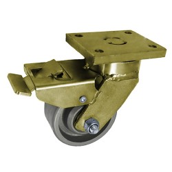 Gussräder Ø 100 mm Lenkrollen mit Platte und Bremse / 15ZH