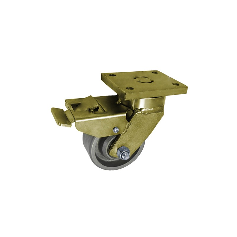 Gussräder Ø 100 mm Lenkrollen mit Platte und Bremse / 15ZH