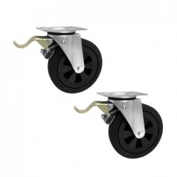 Kunststoff-Gummi-Rad fi. 200 mm in Lenkrolle 2+2St. / 65TH_2+62T_2