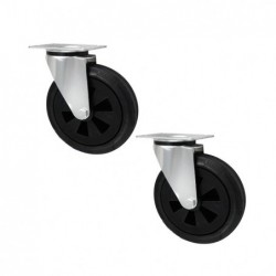 Kunststoff-Gummi-Rad fi. 200 mm in Lenkrolle 2+2St. / 65TH_2+62T_2