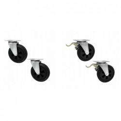 Kunststoff-Gummi-Rad fi. 200 mm in Lenkrolle 2+2St. / 65TH_2+62T_2