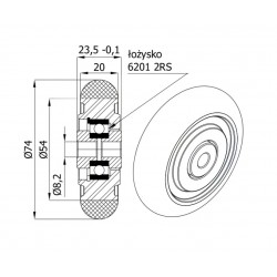 Aluminium-polyurethan-räder Ø 75 mm / A75P