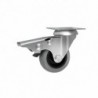 Möbelrad 75 mm, Lenkrolle mit Platte und Bremse, Tragfähigkeit 70kg / M72TPUH