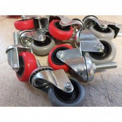 Möbelrad 50 mm, Lenkrolle mit Zapfen M8, Tragfähigkeit 40kg / M54TPU*M8