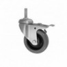 Möbelrad 75 mm, Lenkrolle mit Zapfen M10 mit Bremse, Tragfähigkeit 70kg / M74TPUH*M10
