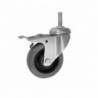 Möbelrad 75 mm, Lenkrolle mit Zapfen M12 mit Bremse, Tragfähigkeit 70kg /M74TPUH*M12