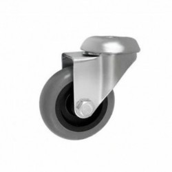 Möbelrad 75 mm, Lenkrolle mit Rückenloch, Tragfähigkeit 70kg / M77TPU