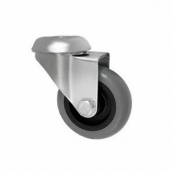 Möbelrad 75 mm, Lenkrolle mit Rückenloch, Tragfähigkeit 70kg / M77TPU