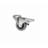 Möbelrad 75 mm, Lenkrolle mit Rückenloch mit Bremse, Tragfähigkeit 70kg, Kugellager / M77TPUŁH