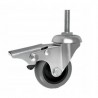Möbelrad 50 mm, Lenkrolle mit Zapfen M8 mit Bremse, Tragfähigkeit 40kg, Kugellager / M54TPUŁH*M8