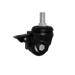 Möbelrolle, 50 mm, Polyamid, schwarz, Lenkrolle mit Zapfen M16 und Bremse, N: 300 kg / M54BNWH*M16