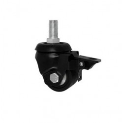 Möbelrolle, 50 mm, Polyamid, schwarz, Lenkrolle mit Zapfen M16 und Bremse, N: 300 kg / M54BNWH*M16