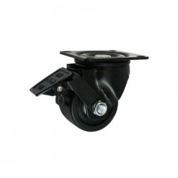 Möbelrolle, 75 mm, Polyamid, schwarz, Lenkrolle mit Bremse, N: 600 kg / M72BNWH