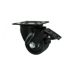 Möbelrolle, 75 mm, Polyamid, schwarz, Lenkrolle mit Bremse, N: 600 kg / M72BNWH