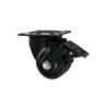 Möbelrolle, 75 mm, Polyamid, schwarz, Lenkrolle mit Bremse, N: 600 kg / M72BNWH