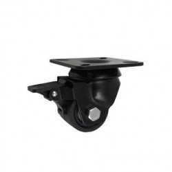 Möbelrolle, 50 mm, Polyamid, schwarz, Lenkrolle mit Bremse, N: 300 kg / M52BNWH