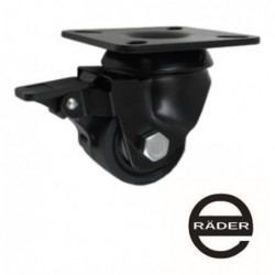 Möbelrolle, 50 mm, Polyamid, schwarz, Lenkrolle mit Bremse, N: 300 kg / M52BNWH