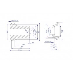 Radmontagesätz fur Kunststoffgummirad Ø 250mm elastisch / Ø 20 mm / T*250PPG