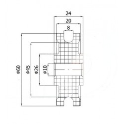 Seilrolle Ø 60mm für Seil 8mm / C60-24/8/10