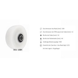 Polyamidräder Ø 100 mm T: 400kg / 10BN