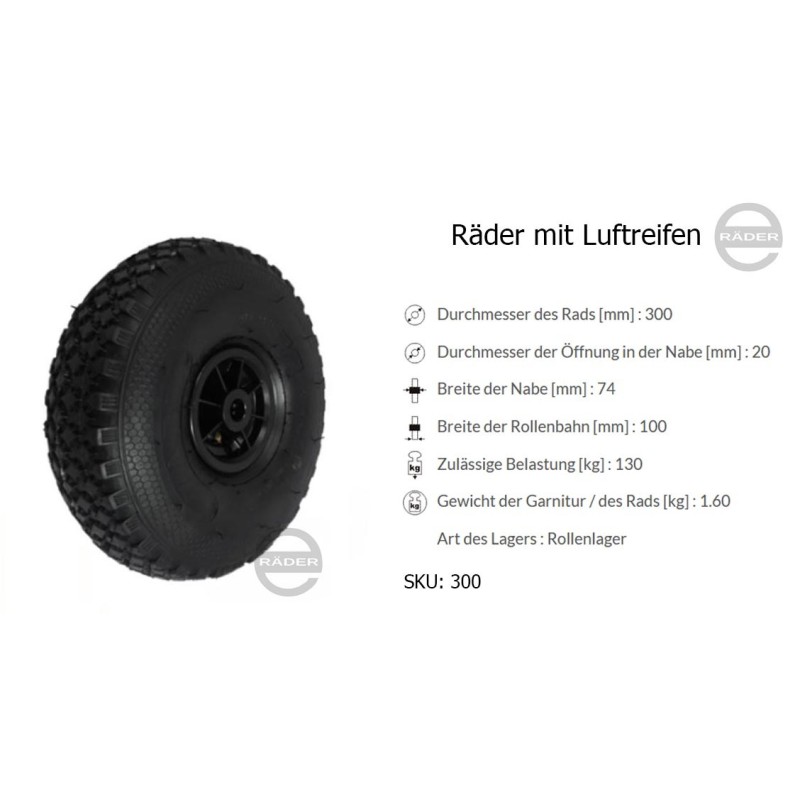 Luftrad Ø 300 mm 4.00-4/300 / 300