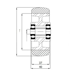 Aluminium-polyurethan-räder Ø 100 mm