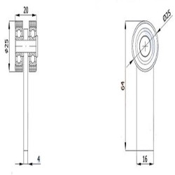 Rollenwagen mit 2 Rollen mit Flacheisen