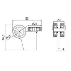 Rollenwagen mit 3 Rollen mit Flacheisen
