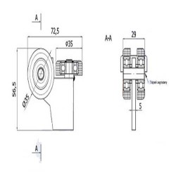 Rollenwagen mit 3 Rollen mit Flacheisen