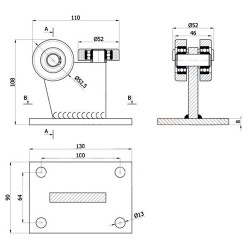 Rollenwagen mit 3 Rollen, ohne Höhenverstellung