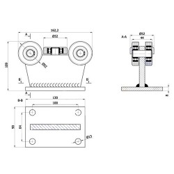 Rollenwagen mit 5 Rollen, ohne Höhenverstellung