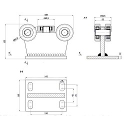 Rollenwagen mit 5 Rollen, ohne Höhenverstellung